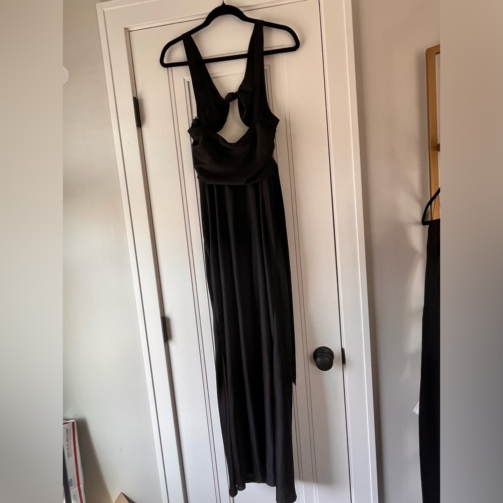 $315 Danielle Guizio NY Black Sainte Cut-out Ruched Maxi Dress Size Medium - Picture 4 of 10
